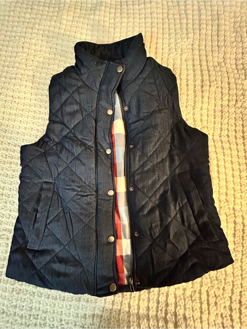 BE COOL Quilted Navy Sleeveless Puffer Vest